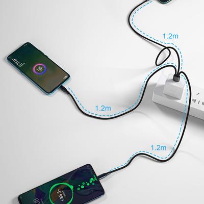 Data Cable 3-in-1 5A Type-C Micro Fast Charging USB 8Pin Phone Charger Wire