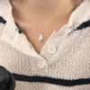 English Lucky Water Drop Pendant Necklace Geometric Necklace Temperament Gift for Best Friends Brushed Beans