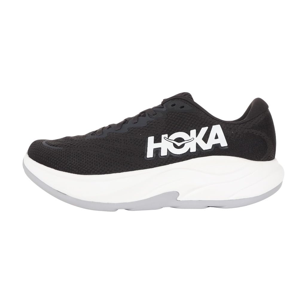 HOKA Rincon 4 Wide Running Size Black and Shoes, Men's, 27.0, White, 1155132-BWHT