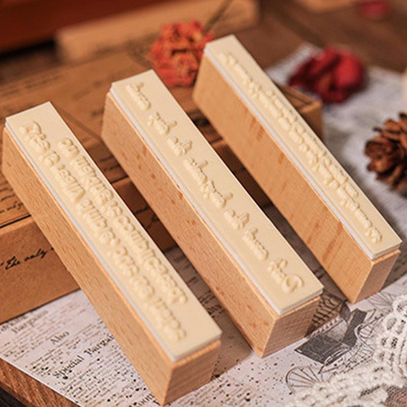 Wooden Crafting Rubber Stamps Wooden Rubber Retro Scrapbooking Stamps Versatile Exquisite Art Craft Supplies For Kids Adults