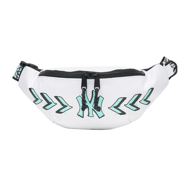 New MLB New York Yankees Nylon Fabric Canvas Bag Fanny Pack Regular Unisex White 3AHSM032N-50WHS