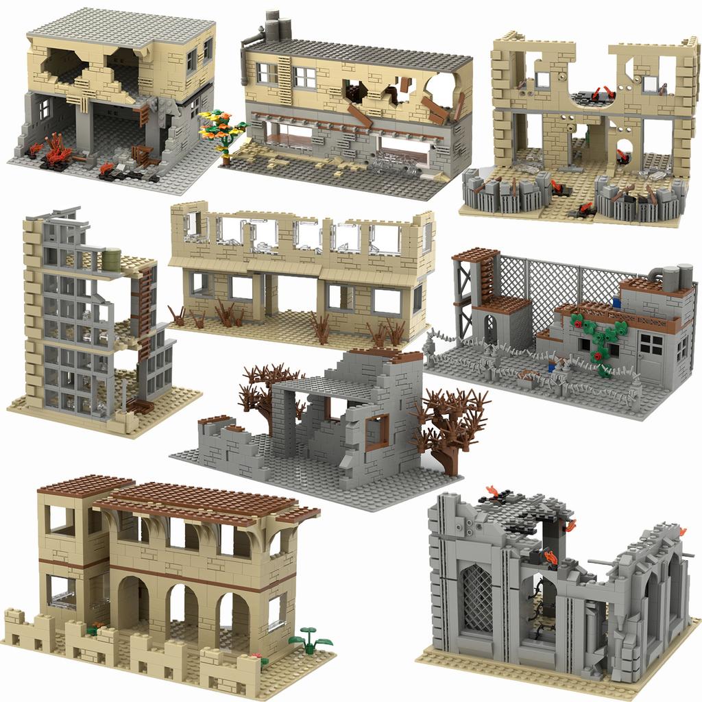 Toys Model Military Accessories Model WW2 Building Blocks Battlefield Blockhouse Sentry Tower Command Post Bunker Gift