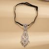 Adjustable Rhinestone Necktie Tassel Crystal Necktie Decorative Formal Business Ties  Wedding