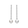 Luxenter Sterling Silver and White Pearls 925 Earrings with Rhodium Finish - Nibar