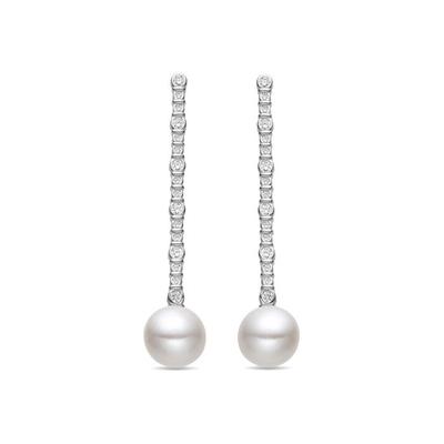 Orecchini Luxenter in argento sterling e perle bianche 925 con finitura rodio - Nibar