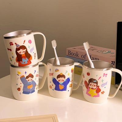 Whimsical Family Stainless Steel Cartoon Toothbrush Cup