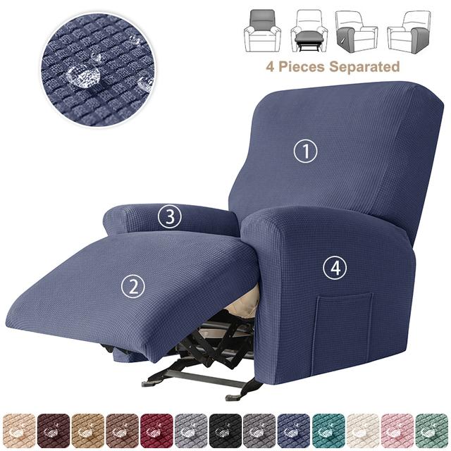 1 /3 Seater Water Repellent Polar Fleece Recliner Sofa Cover Elastic Relax Armchair Cover Stretch Lazy Boy Reclining Chair Cover