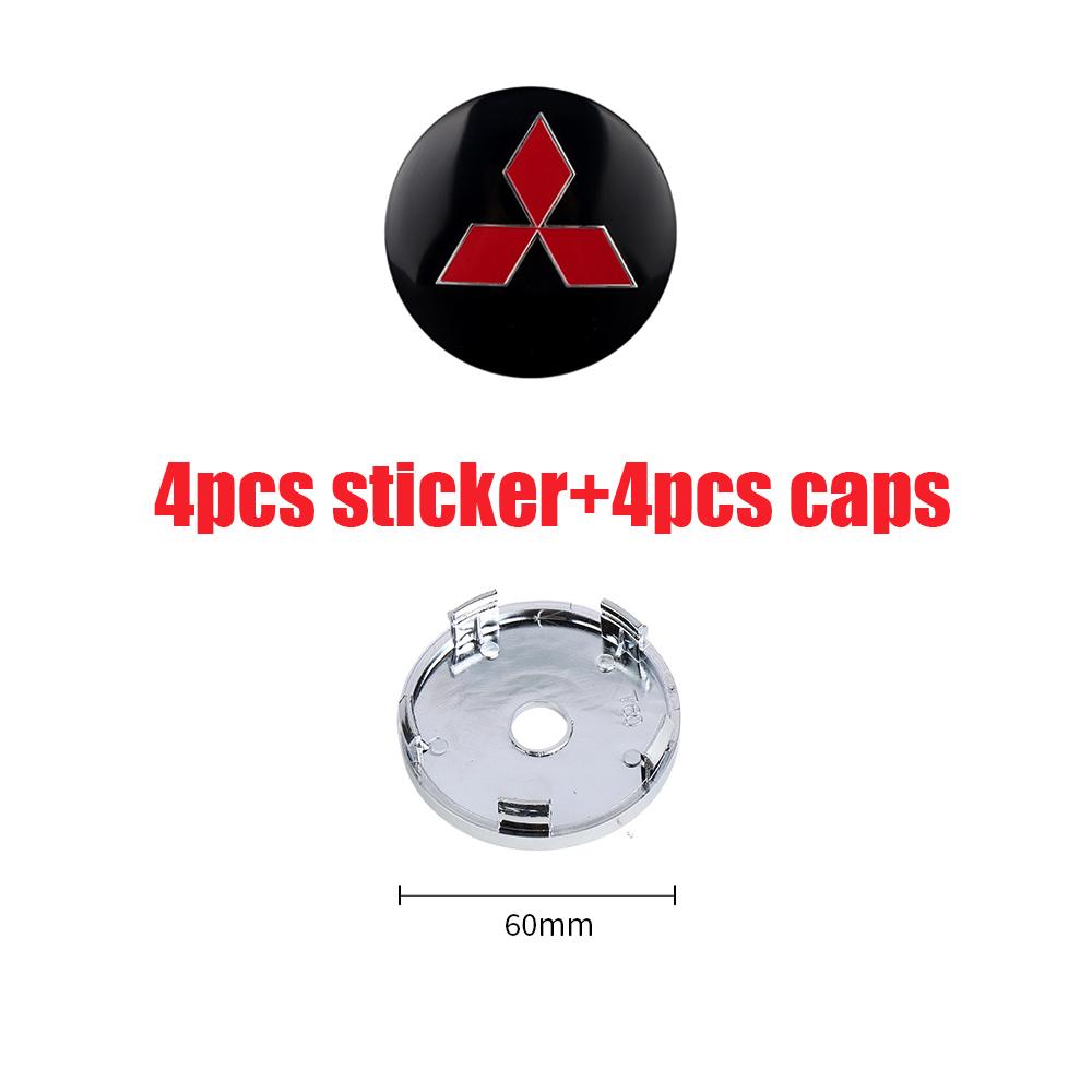 4Pcs 56/60MM Car Wheel Center Hub Caps Badge Tire Rim Cover for Mitsubishi Pajero Sport ASX Lancer L200 Attrage Xpander Eclipse