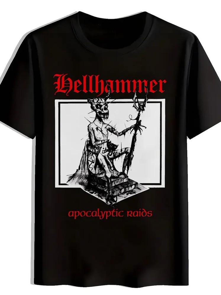 Men039;s Graphic Rock Band T-ShirtBlack Casual Summer Polyester Tee with 034;HELLHA Unisex T-Shirt S