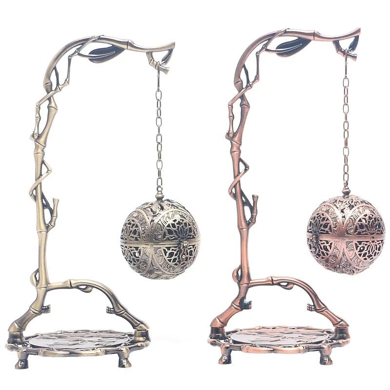 Creative Antique Hollow Dragon Hanging Backflow Incense Burner Metal Coil Incense Holder Aromatherapy Censer Gift Home Decor