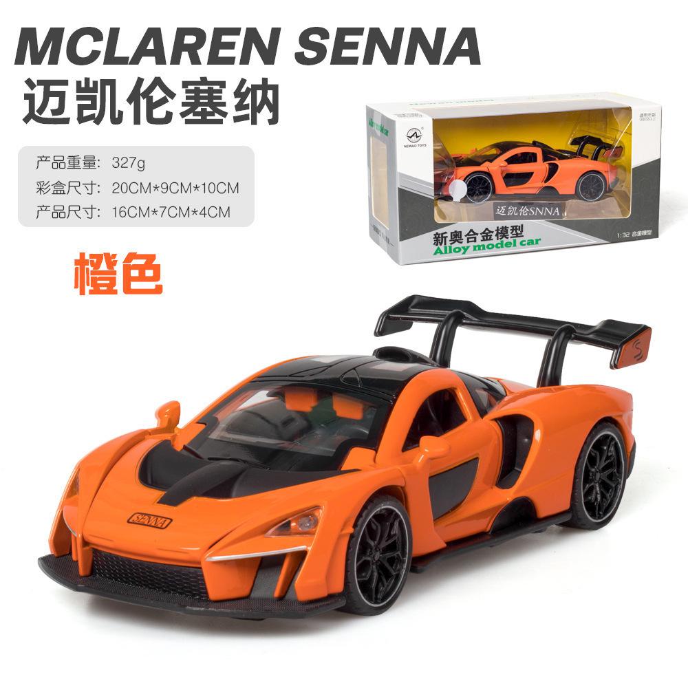 1:32 Senna Supercar Car Model Metal Diecasts & Toy Vehicles Simulation Sound Light Collection Toys For Children Gift