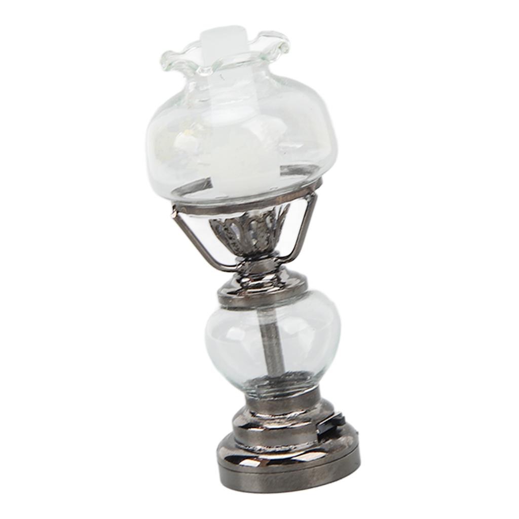 Puppenhaus Kerzenleuchter Lampe 1/12 Maßstab Batteriebetrieben Vintage Dekorativer Miniatur Kerzenleuchter