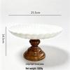 10-inch High-Footed Wooden Cake Stand with Glass Dome