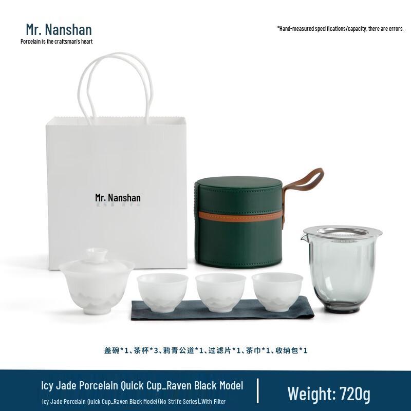 Nanshan Sir Ice Jade Porcelain Portable Travel Tea Set