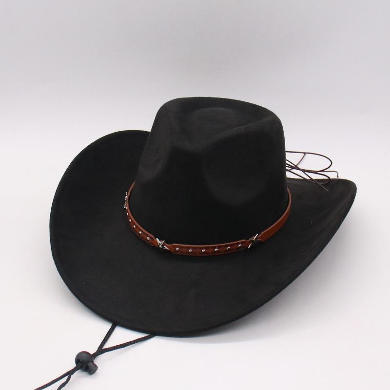 Felt Western Cowboy Hat Big Brim Hat Women'S Top Hat Men'S Premium Sunscreen Sun Hat Uv Protection