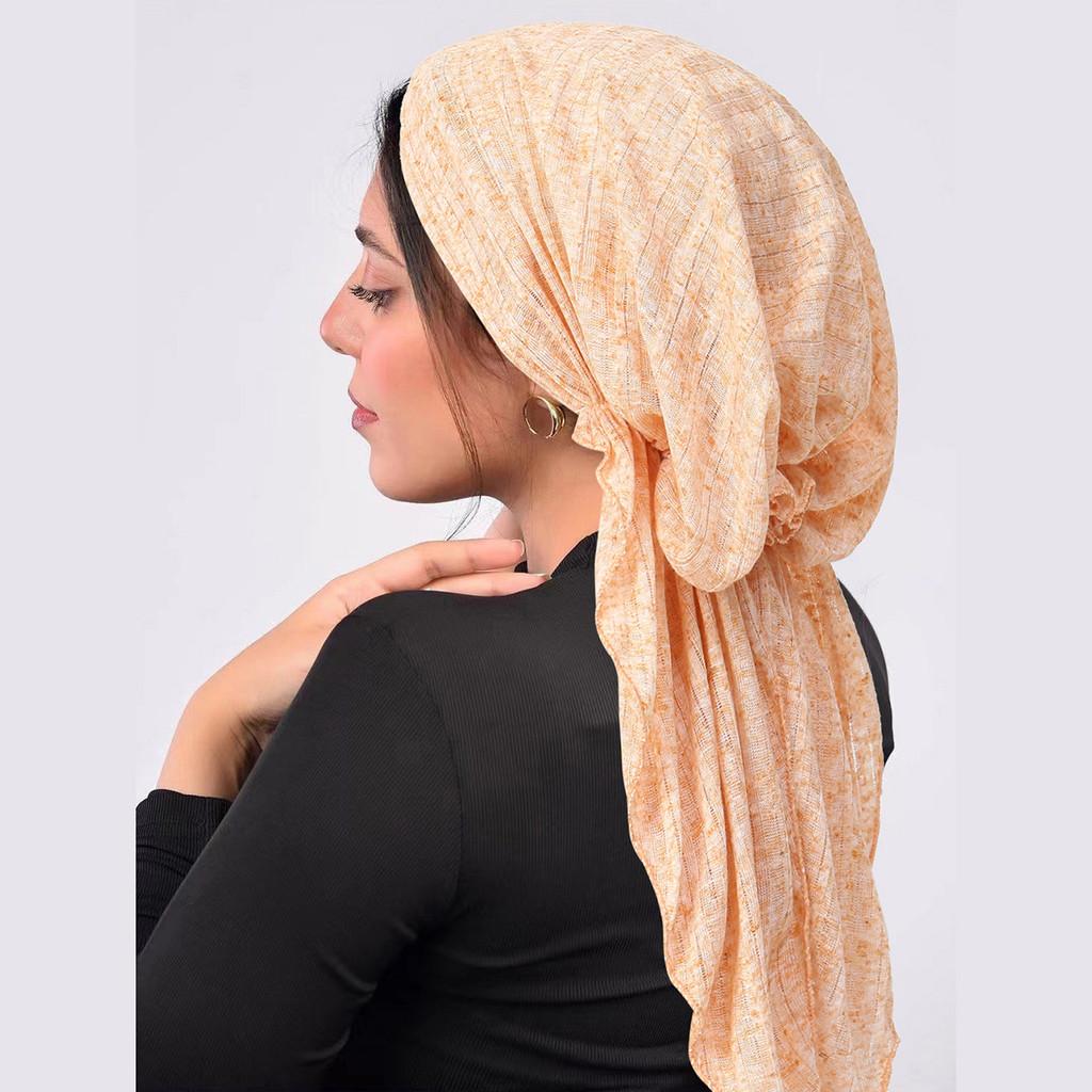 Polyester Womens Arc Hat With Double Tail Headscarf For Casual Travel