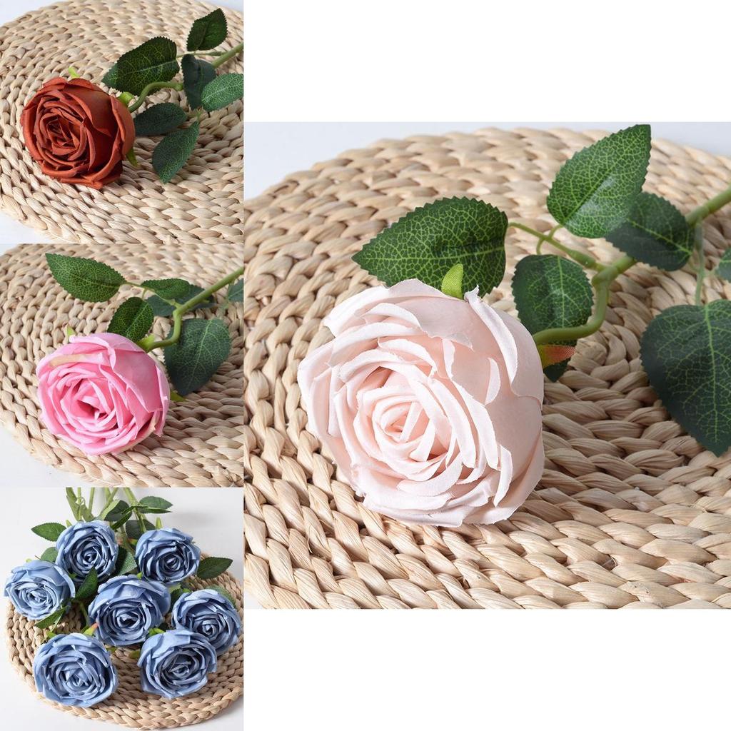 Rose Flower Artificial Silk Bouquet Wedding Decor Romantic Gift For Home Parties