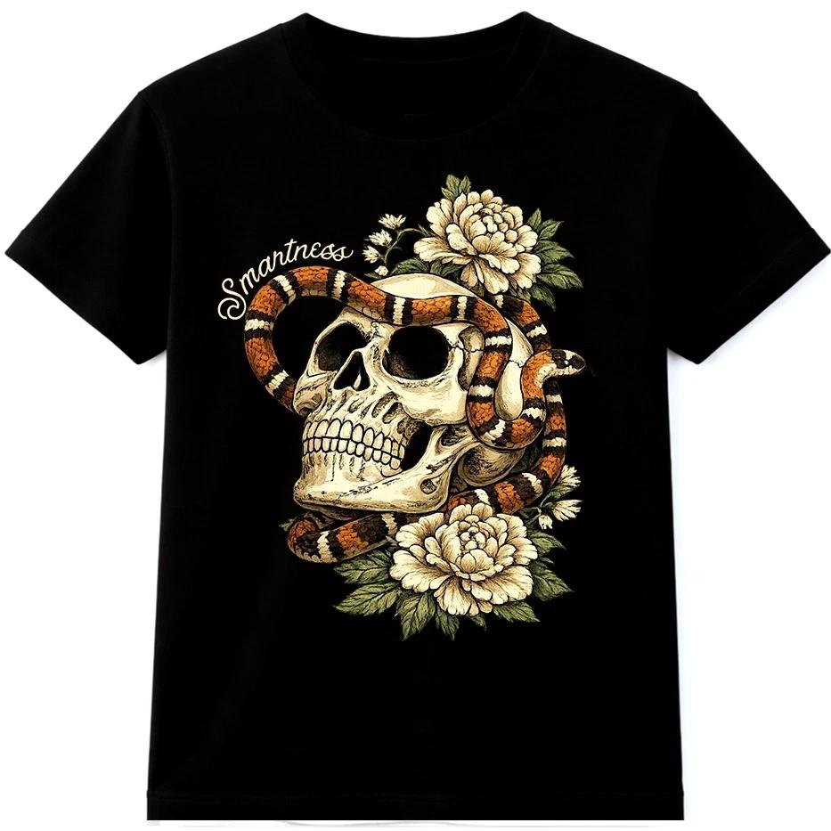 Biker Skull Snake T Shirt Gothic Tattoo Motorcycle Rock Graphic Tee M