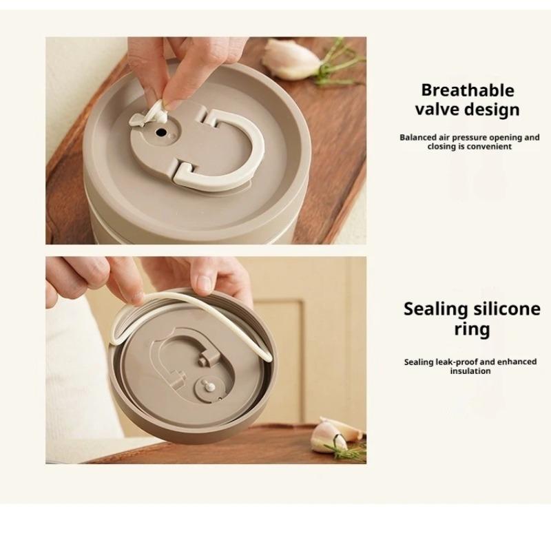 304 stainless steel insulated lunch box set, with storage bag, folding handle, leak proof seal, suitable for offices and schools