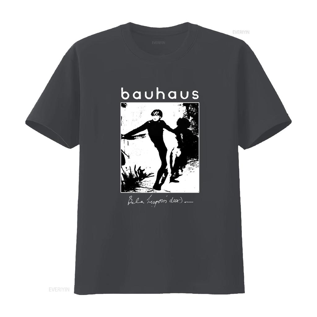 Bauhaus 1989 Bela Lugosis Dead Stile Vintage Cotone Maglietta Nera Design Retrò Tessuto Confortevole vintage Lavata Casual Morbida
