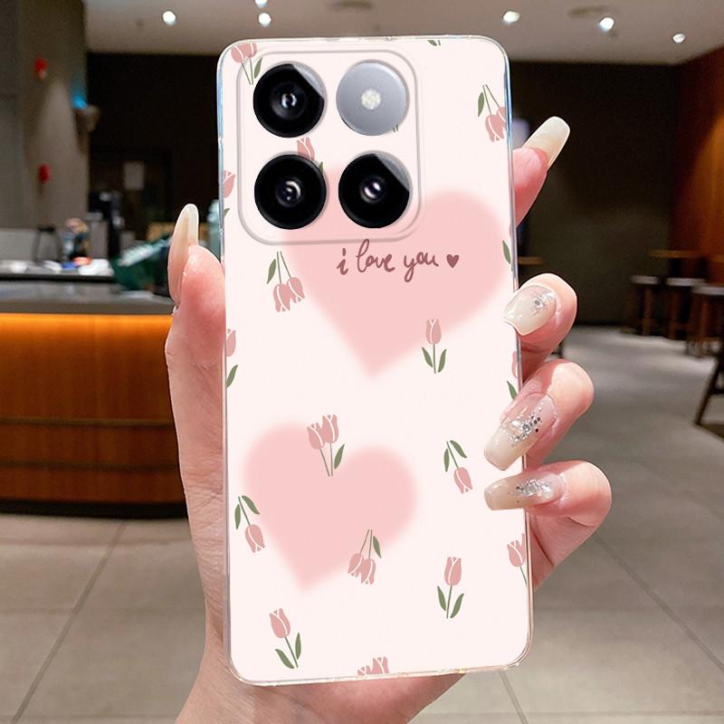 For Xiaomi 14T / Xiaomi 14T Pro Case Clear Luxury Fashion Butterfly Flower Soft TPU Silicone Casing Cover Transparent Phone Case
