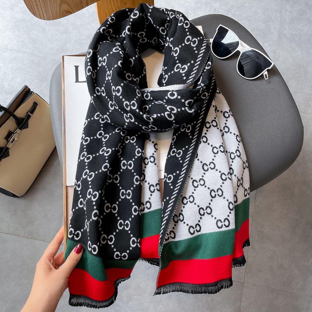 Women's Cashmere Blend Double-Sided Scarf - Autumn/Winter Warm Shawl, Versatile High-End Fashion