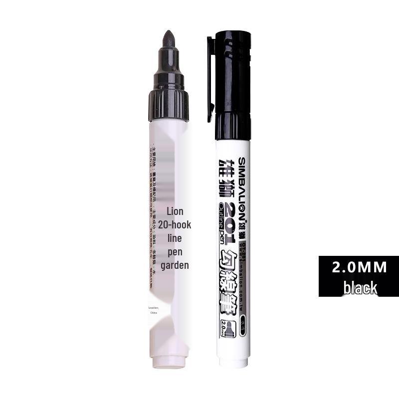 Taiwan Male Lion OT-201 Children s Art Marker: 2.0mm Thick, Refillable Water-Based Pen чёрный