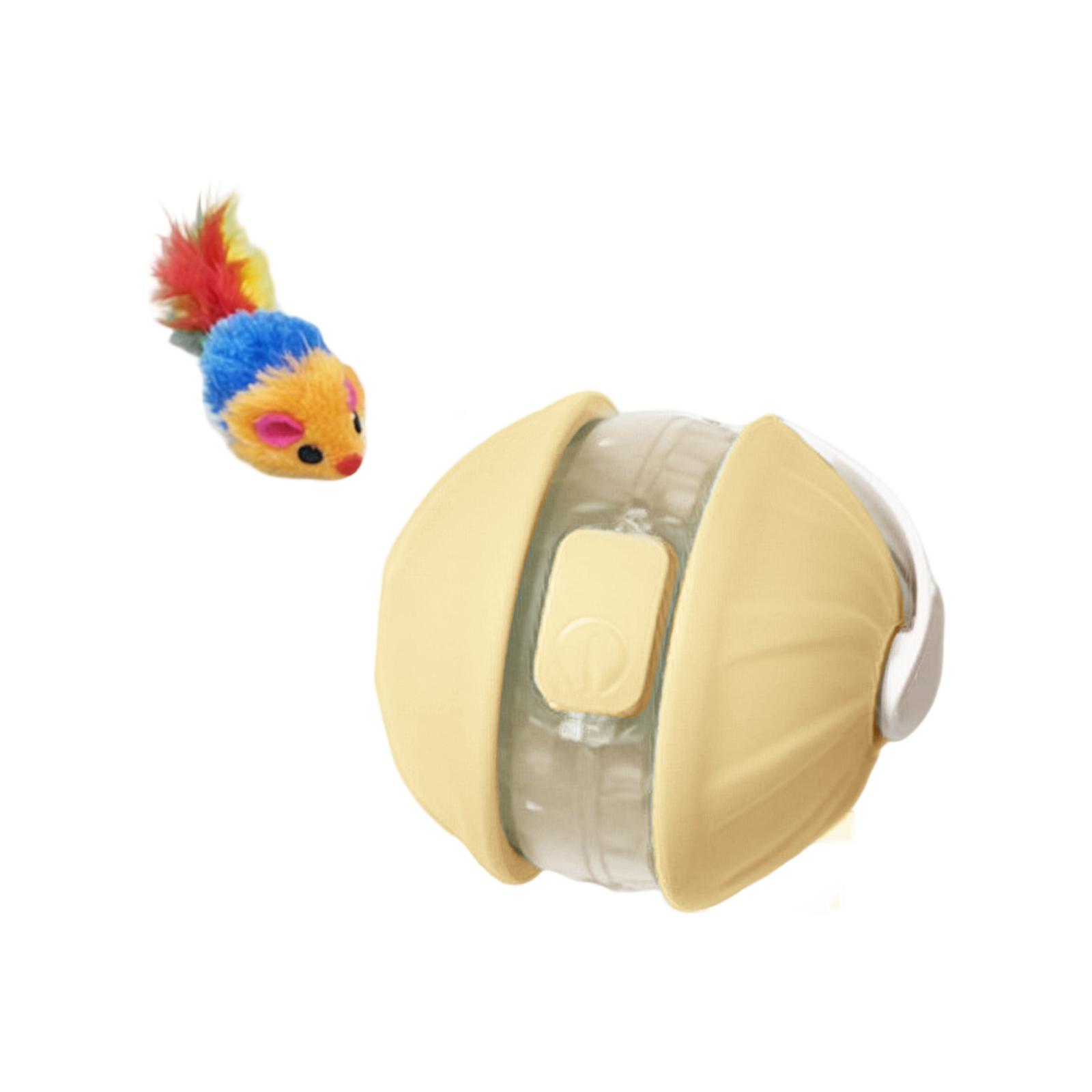 

Automatic Cats Toy Ball: Interactive Electric Feather Mouse Toy For Indoor Cats - Self-Entertaining Pet Toy To Burn Energy & Boredom One Size жовтий