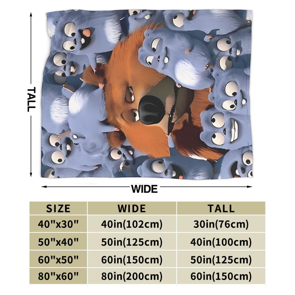 Grizzy and Lemmings Blanket Super Soft Warm  Throw Blankets for Couch 50x60 Inch Multiple Sizes Bedding Throws