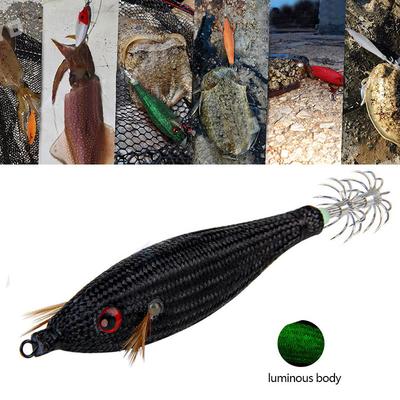 78mm Luminous Squid Jig 10g Floating Fishing Lure Artificial Plastic Bait with 3D Eyes for Sea Boat Cuttlefish Octopus Fishing
