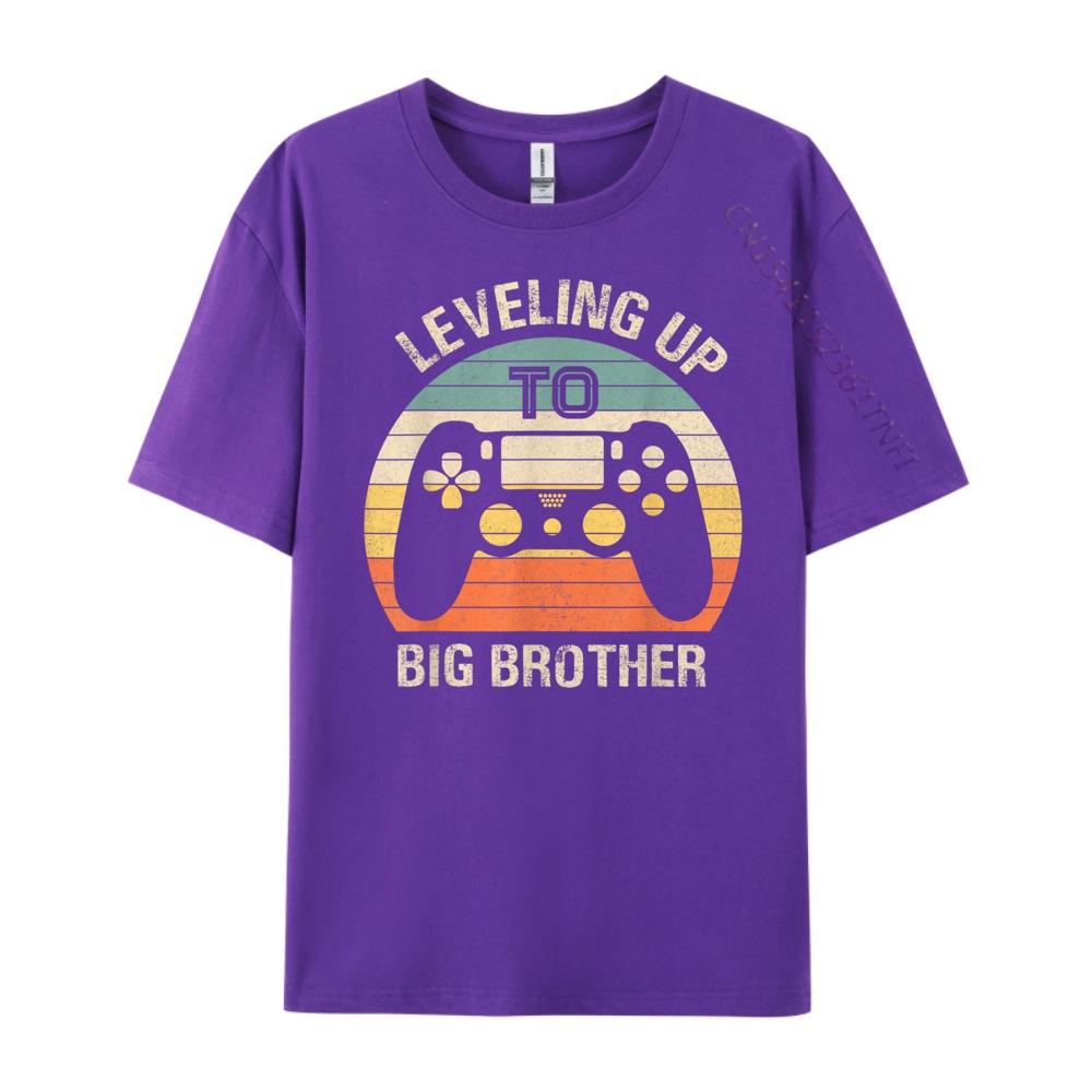 Leveling up to Big Brother 2025 funny gamer vintage kids men Funny T Shirts Men Couples Cotton T Shirt Men Tops  Tees