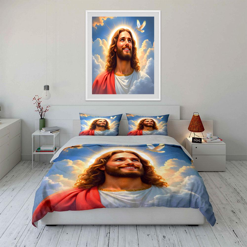 Spiritual Themed Three-Piece Decor Set Exquisite Three-Piece Bedding Set Gift For Kids And Adults