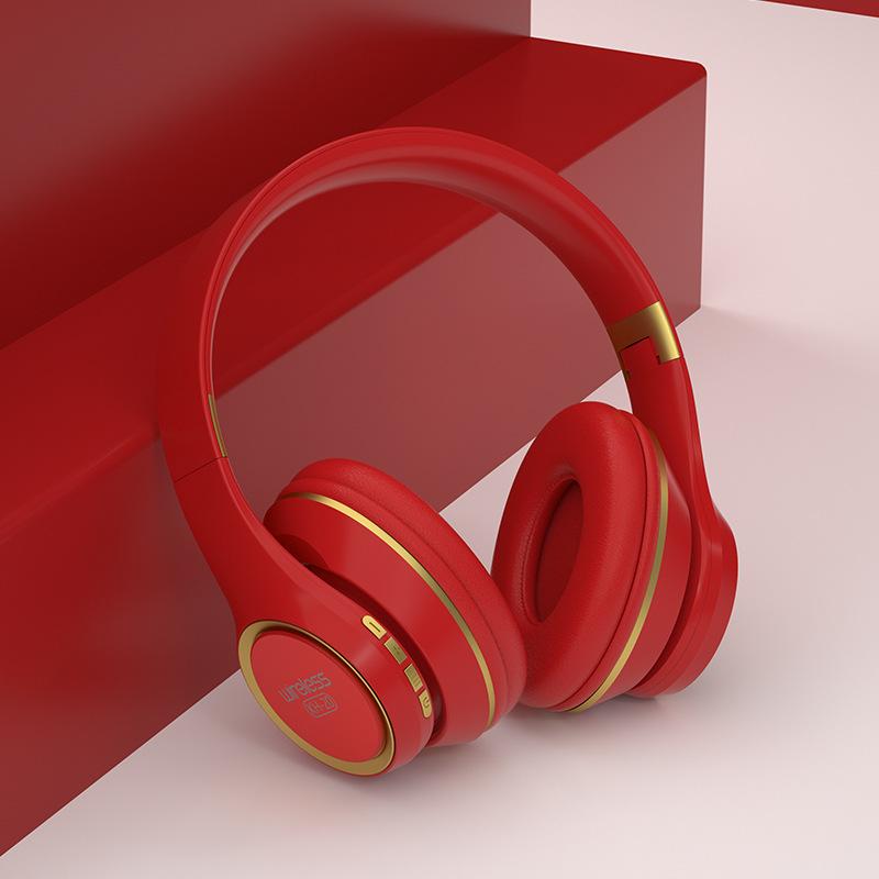 KH20 Earphones Over Ear Bluetooth Headphones Wireless Headset with Built-in Mic Soft Earmuffs Retractable Holder Connecting Audio Cable on Clearance