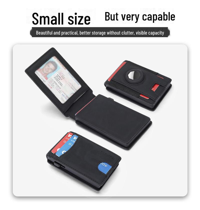 Premium Men's Leather Wallet with Magnetic Credit Card Holder and Airtag Slot