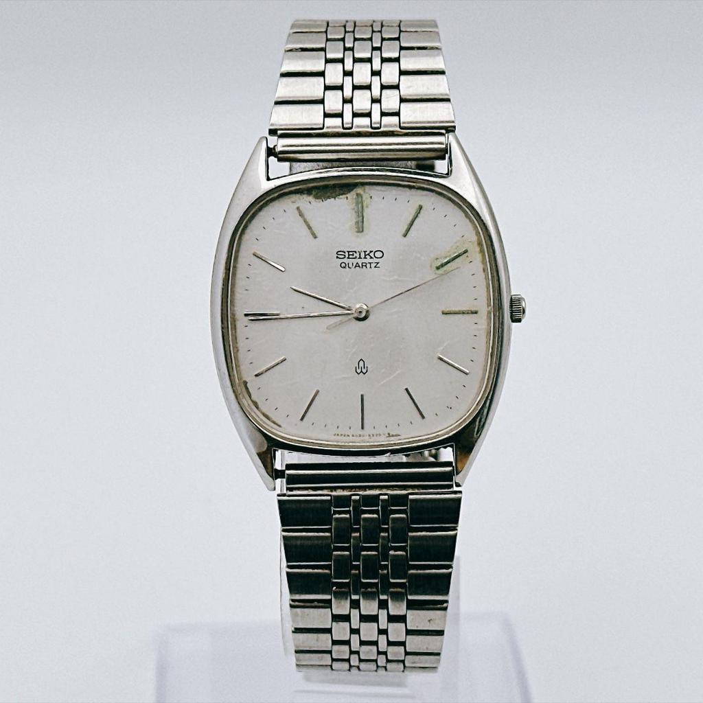 Used Vintage SEIKO Chariot Men's Watch Square Slim Dress Watch Old White Dial