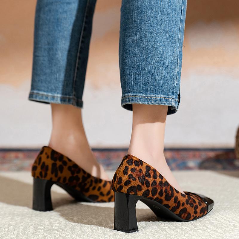 Mode 2025 Mode Damen Schuhe Flach Damen High Heels Neu Leopardenmuster Büro und Karriere Heißer Verkauf Bestseller Heels DamenZapatos