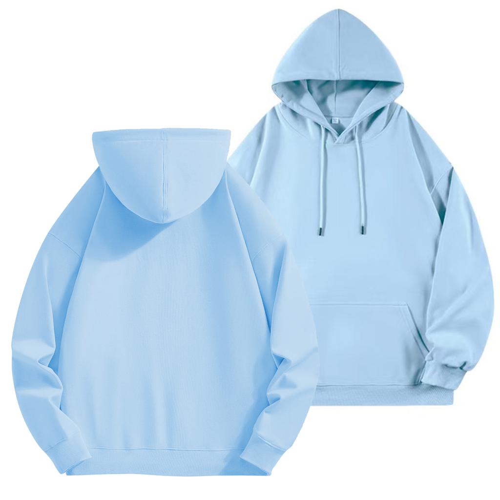DIY Custom Logo Black Hooded Sweatshirt Pure Cotton Long-Sleeved Pullover Casual Top for Men And Women Autumn Winter Fashion