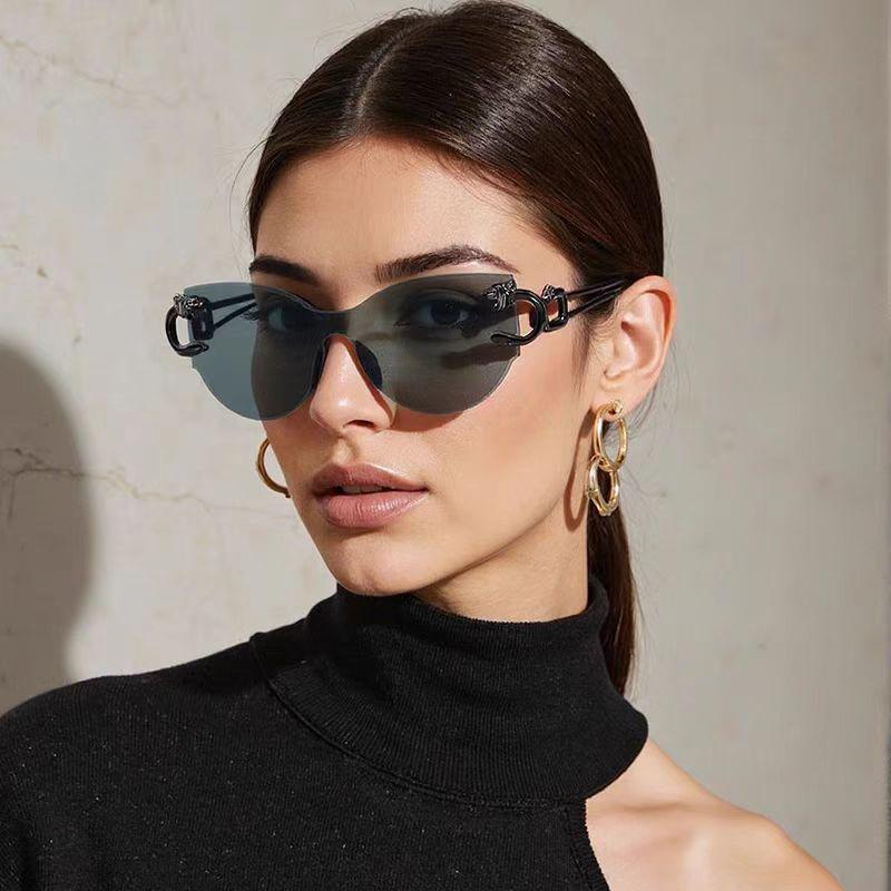 NUOVI Occhiali da Sole Rettangolari Retro Senza Montatura Lenti Graduali Protezione UV Occhiali Accessorio Moda da Esterno