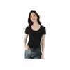 Levis Soft Casual Slim Fit Solid Color Short Sleeve T-Shirt Women Tops Black 003SU-0000