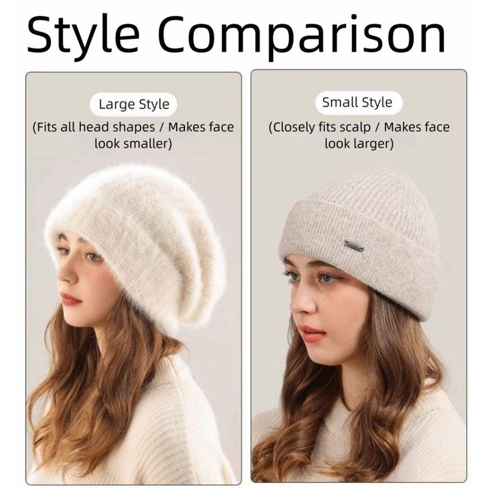 Rabbit Fur Rabbit Fur Hat Large Size Winter Hat Fashionable Head Cap  Winter