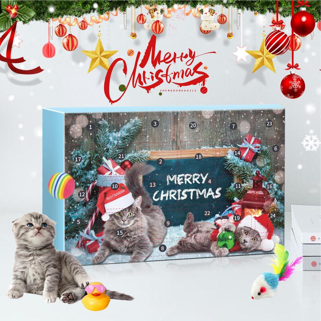 Cat Christmas Advent 2025 24 Days Cat Toys Seasonal Countdown Calendar For Christmas Home Daily Festival Holiday Boredom Relief