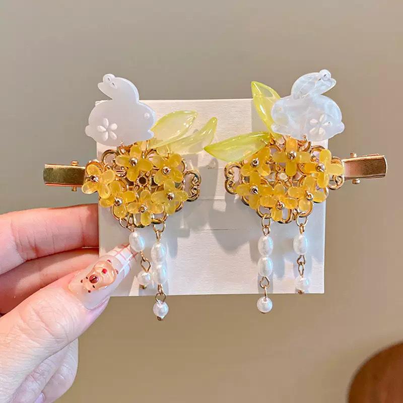 Kinder 2025 Mondhase Quaste Haarnadel - Antiker Stil Hanfu Accessoire