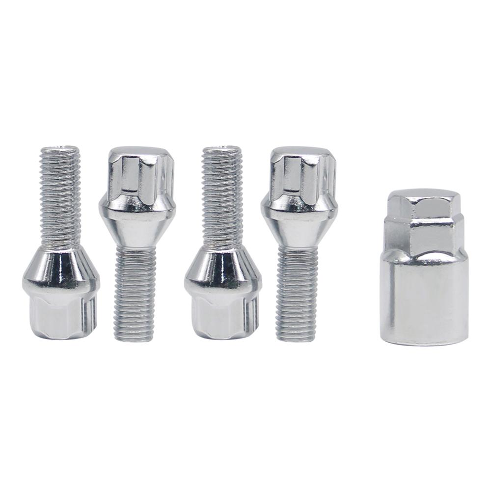 1Set For BMW E30 E36 E46 E81 E90 2003 2004 2005 2006-2013 M12 X 1.5 4+1 Aluminum Alloy Wheel Lock Bolt Tire Anti-theft Screws Nu