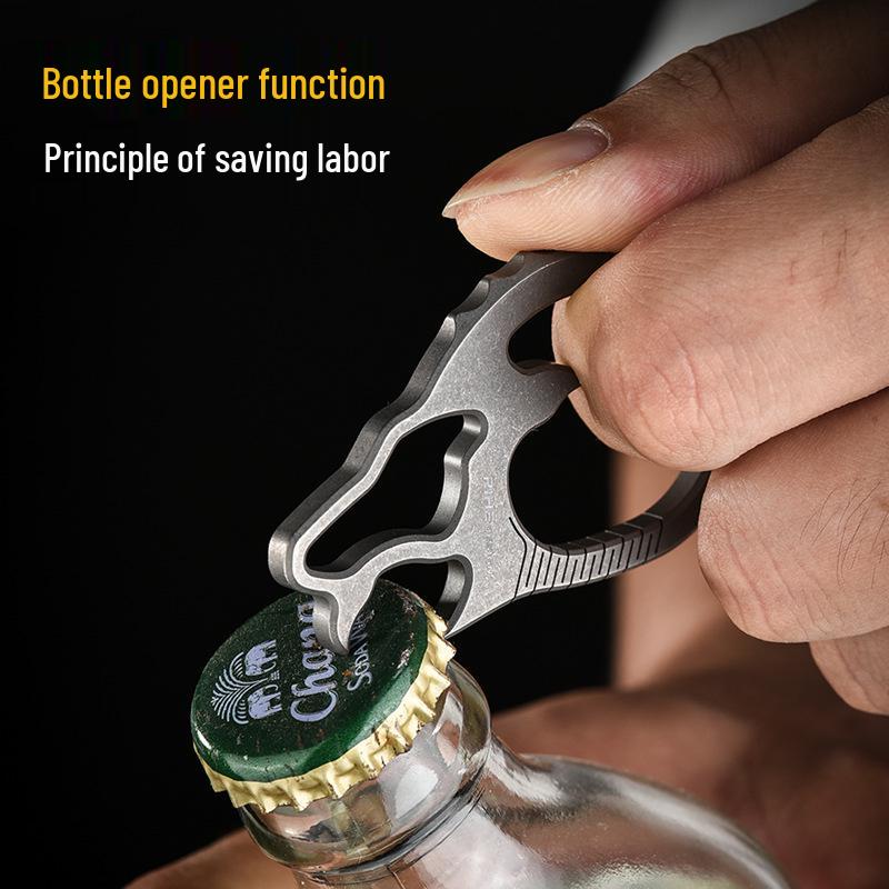 Titanium Alloy Multi-Functional Bottle Opener & Self-Defense Keychain