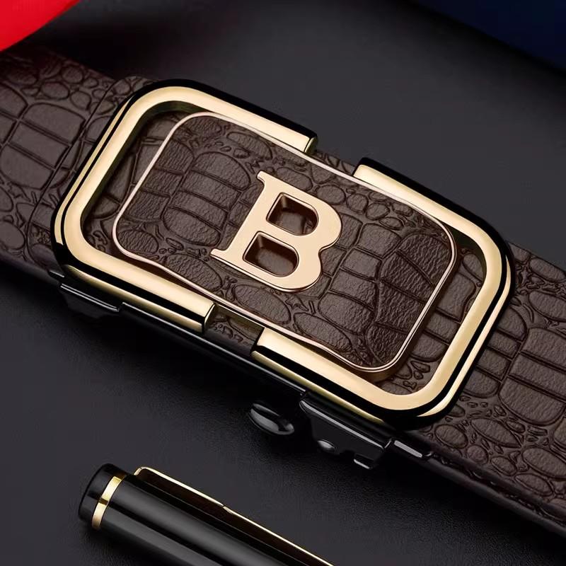 Fashionable Men's Crocodile Pattern Automatic Buckle Belt With Men's Jeans Casual Belt Trendy Men's Business Design Belt