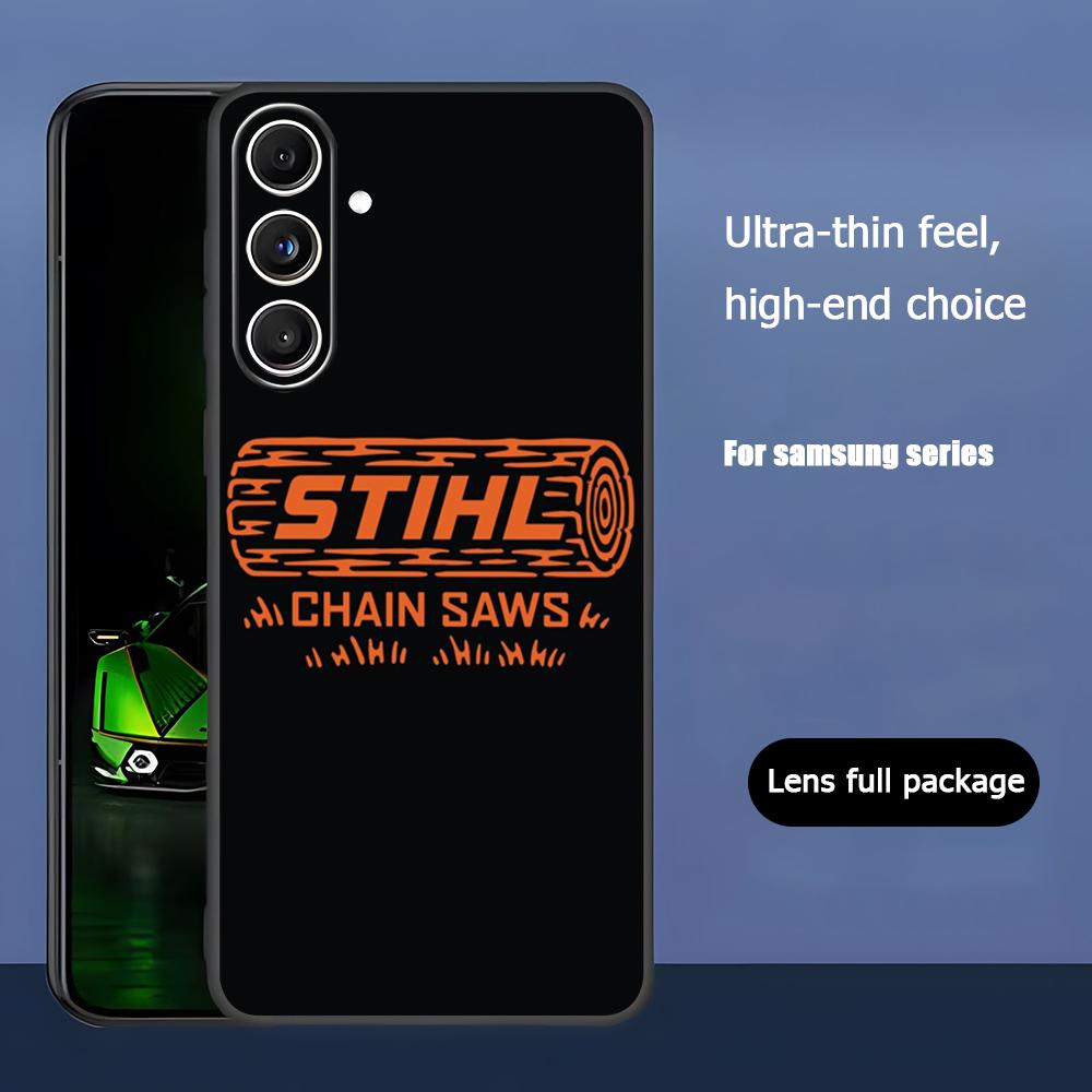 

S-STIHL LOGO Крутой Инструмент Бренд Чехол для Телефона Для Samsung Galaxy S25 S24 S23 S22 S21 S20 Plus Ultra Note20 Мягкий Черный Samsung S24