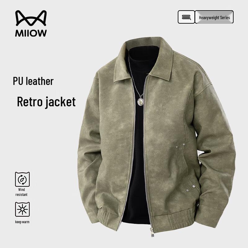 

Мужская куртка MiiOW в американском ретро-стиле из искусственной кожи Маяр XL