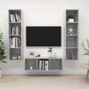 VidaXL TV Stand Set 3 Pcs Concrete Grey Chipboard.