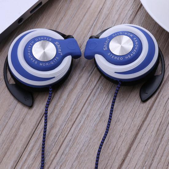 אוזניות ספורט חוטיות עם קליפס לאוזן עם תקע 3.5 מ"מ אוניברסלי, אוזניות בס כבד