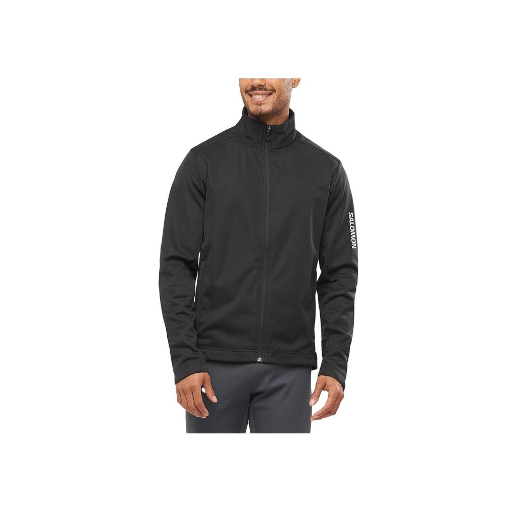 SALOMON Fitted Zip-Up Letter Print Long Sleeve Jacket Men Jackets Black LC1865900